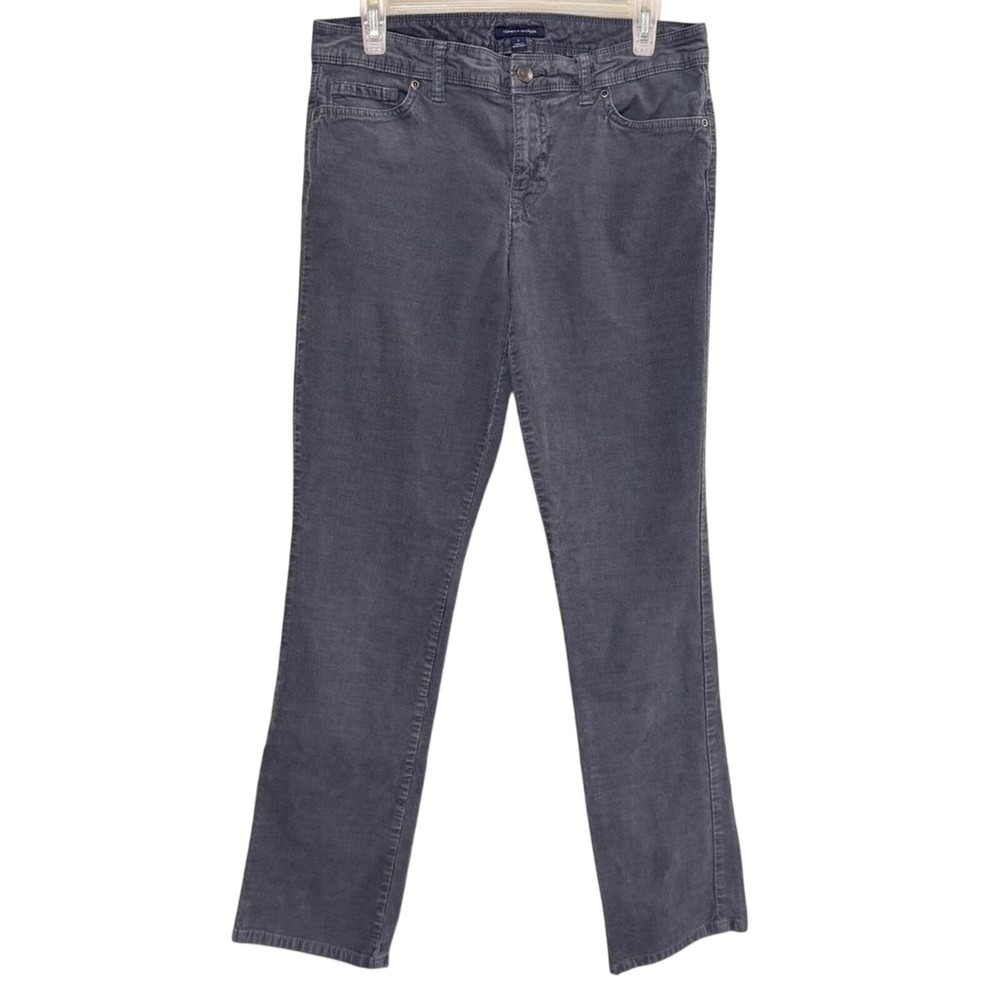 Tommy Hilfiger Gray Soft Corduroy Straight leg Jeans 6 Mid Rise Cotton Stretch